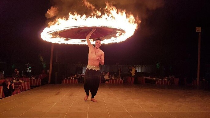 Standard Desert Safari, camel ride, BBQ Dinner, Belly Dance Show, Pick & Drop