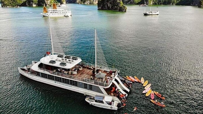 The Halong Catamaran Cruise - Luxury Day Tour with Jacuzzi
