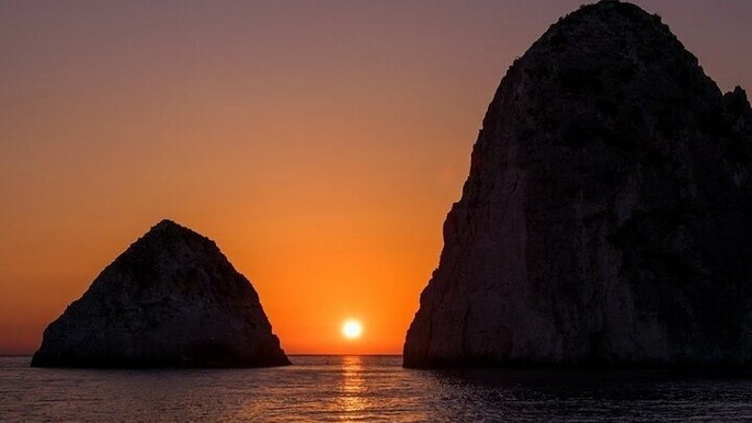 Zakynthos Sunset Cruise to Myzithres with Wine & transfer