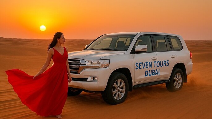 Sunset Desert safari with Camel Ride Sand Board & BBQ Dinner
