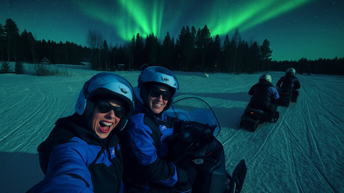 Rovaniemi: Snowmobile Evening Safari & Northern Lights Opportunity - Small Group