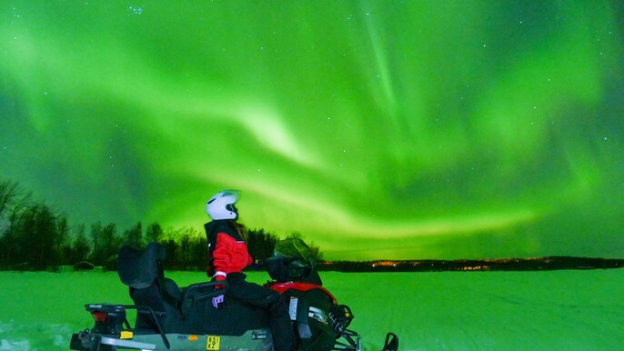 Searching Aurora with Snowmobile
