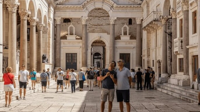 Split self guided walking tour through history