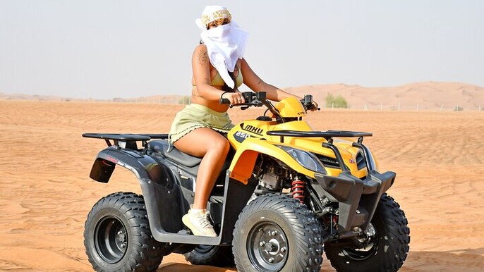 Sunset Desert Safari Quad bike Camel ride Sand Board & BBQ Dinner
