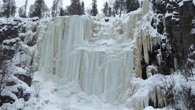 Korouoma Canyon Frozen Waterfalls