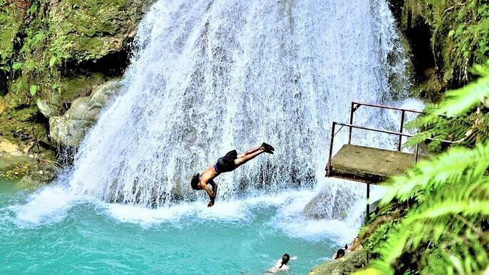 Blue Hole Secret Falls and View Of O/Rios Jamaica and Fern Gully