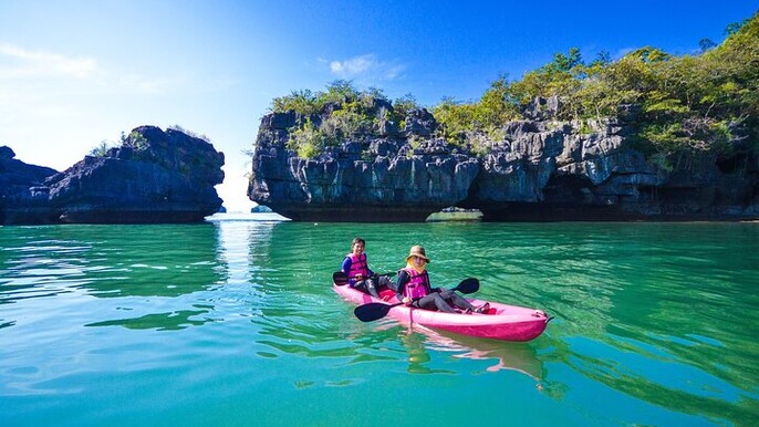 Prasat Hin Pun Yod Kayaking Tour by Longtail boat in Satun