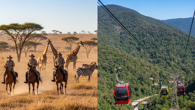 Horseback Safari and Cable Car Tour from Johannesburg