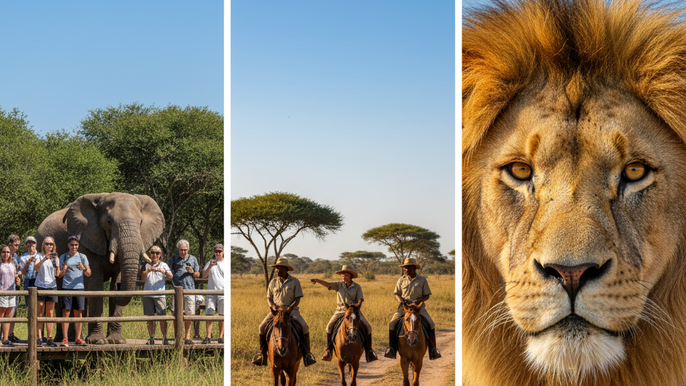 Elephant enrichment, Horseback Safari & Lion Exploration Tour