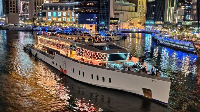 Dubai Marina 3 Hour Dinner Cruise with Lotus Mega Yacht