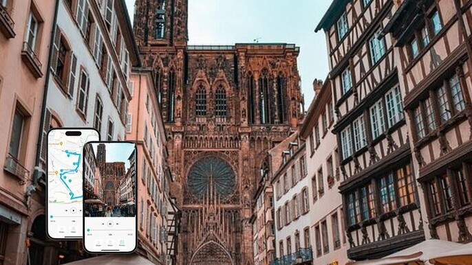 Strasbourg Cathedral audio guide with mobile phone