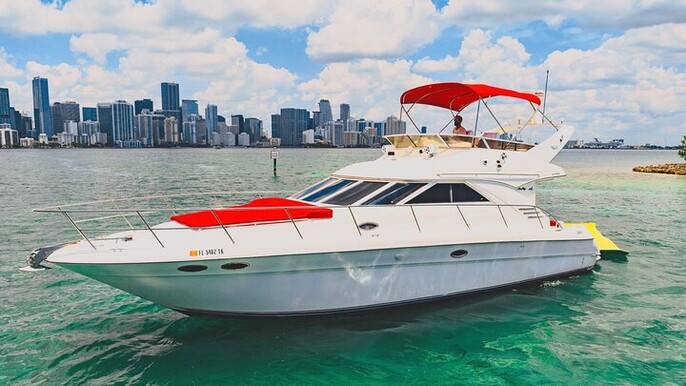 50 Feet Red Marble Miami Yacht Rental | 3 to 8 Hours | 13 ppl