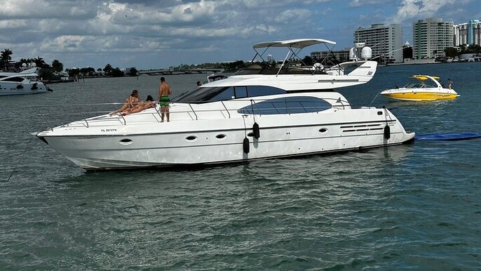 62ft plus Free Hour Miami Yacht Rental 3-6 Hours up to 13 People