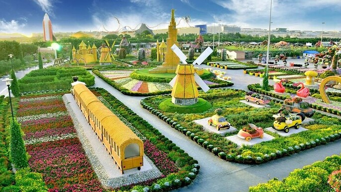 Tour of Miracle Garden with Global Village Dubai