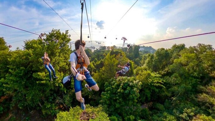MegaZip Adventure Ride Jungle Beach & Sea Experience |Singapore