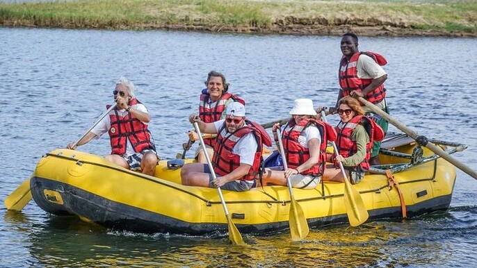 Zambezi River Float with Game Drive and White Rhino Safari