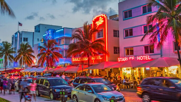 Miami by Night: City and Beach Lights Panoramic Tour