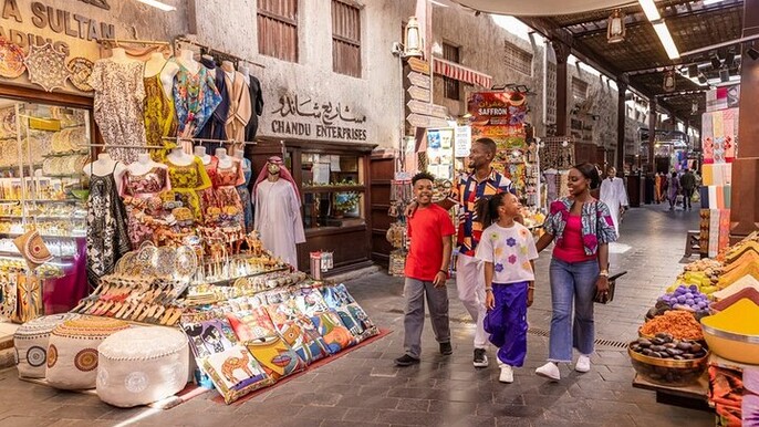 Private Old Dubai Souks Walking Tour with Abra Ride & Guide.