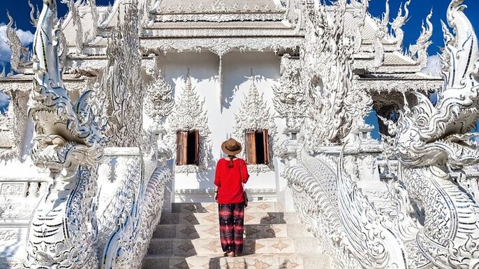 Chiang Rai White, Blue Temple, Black House Museum Hot Spring Tour
