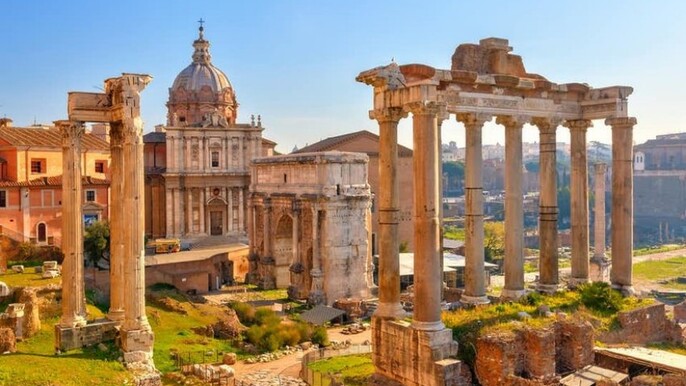 Colosseum, Roman Forum and Palatine Hill from Rome