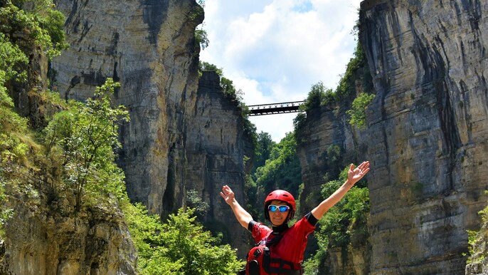 Rafting, canoe excursion in the Grand Canyon of Albania with lunch