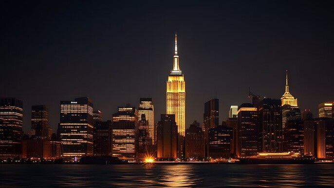 Manhattan Skyline Night Cruise Music & Complimentary Drink