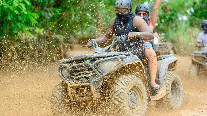 4X4 ATV adventure in Punta Cana to the cenote and Macao beach