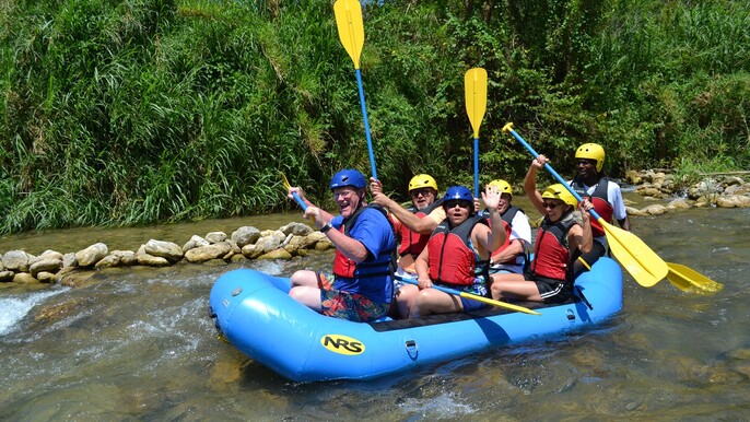 River Rapids Waterfalls Tubing & Beach Adventure (Rio Bueno) – tubing, rapids, beach relaxation from Montego Bay Area