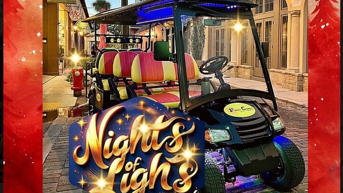 St Augustine Nights of Lights Tour on Premium Electric Cart