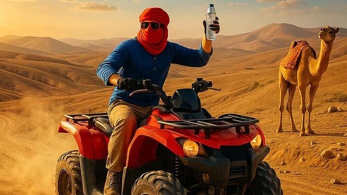 Marrakech Agafay Desert Quad, Sunset Camel Ride and Dinner Show