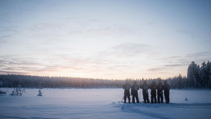Backcountry skiing adventure in Levi