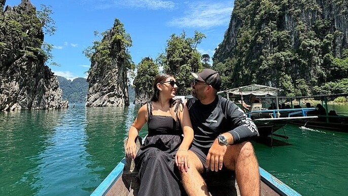 Khao Sok Cheow Lan Lake Bamboo Rafting and Elephant Bathing Tour