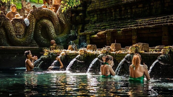Ubud Waterfalls Water Temple and Rice Terraces Tour