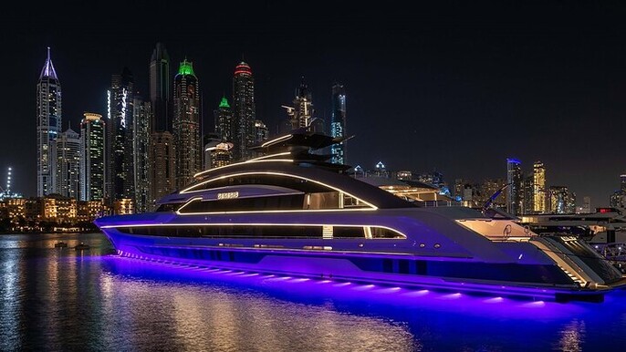 Dubai Xclusive Superyacht Nightfall tour with Dining